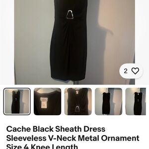 Cache Black Mini Dress with Silver Accent